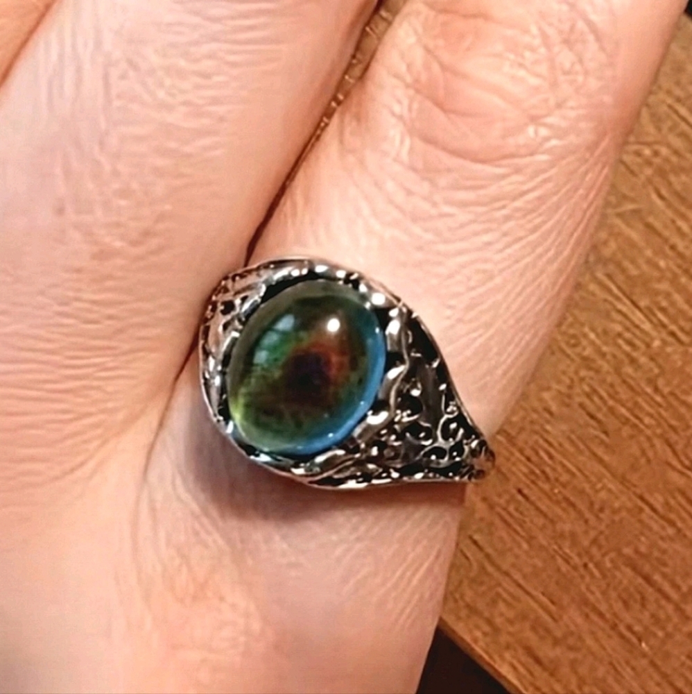 Color Changing Ring Silvery Size 7 8 9 Mood Ring 70s Style Mood Rings - Picture 8 of 12